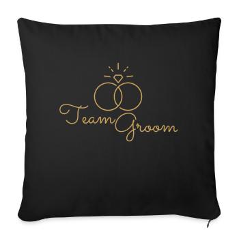 Team Groom - Sofa pillowcase 17,3'' x 17,3'' (45 x 45 cm) - black - Front