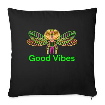 Neon Fly Disco Outfit - Sofa pillowcase 17,3'' x 17,3'' (45 x 45 cm) - black - Front