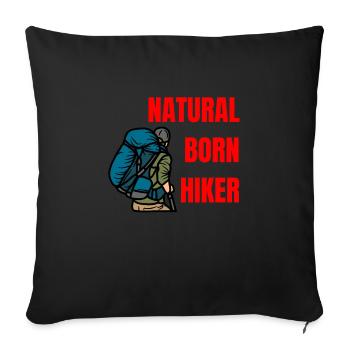 Natural born hiker - Sofa pillowcase 17,3'' x 17,3'' (45 x 45 cm) - black - Front