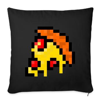 Pixel Pizza - Sofa pillowcase 17,3'' x 17,3'' (45 x 45 cm) - black - Front