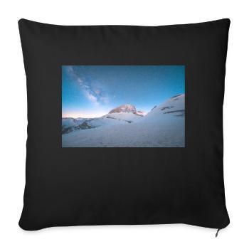La galaxie de la Voie lactée au-dessus du mont Olympe en Grèce - Housse de coussin décorative 45 x 45 cm - noir - Devant