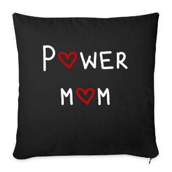 power maman maman maman maman enfants parents police - Housse de coussin décorative 45 x 45 cm - noir - Devant