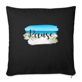 Break Coast Sayings Summer Sun Sea - Sofa pillowcase 17,3'' x 17,3'' (45 x 45 cm) - black - Front