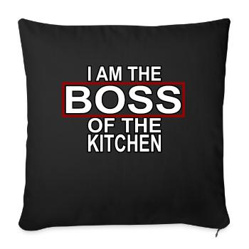 Patron de la cuisine - Housse de coussin décorative 45 x 45 cm - noir - Devant