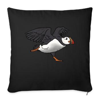 Puffin - Sofa pillowcase 17,3'' x 17,3'' (45 x 45 cm) - black - Front