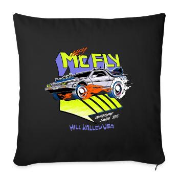 Back To The Future Hey McFly Time Machine - Sofa pillowcase 17,3'' x 17,3'' (45 x 45 cm) - black - Front