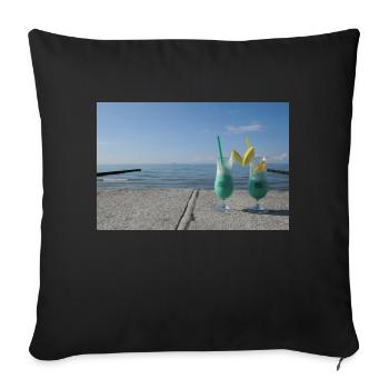 Cocktails sur la plage - Housse de coussin décorative 45 x 45 cm - noir - Devant