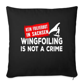 Wing Foiling Verbot Sachsen Surf Surfing Surfer - Sofakissenbezug 45 x 45 cm - Schwarz - Vorne