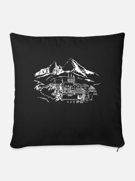 Watzmann Berchtesgaden - Sofakissenbezug 45 x 45 cm - Schwarz