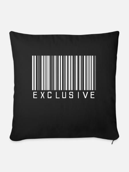 Exklusives Weiß - Sofakissenbezug 45 x 45 cm - Schwarz