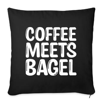 Le café rencontre Bagel - Housse de coussin décorative 45 x 45 cm - noir - Devant