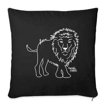 Lion- Love Animals - Sofa pillowcase 17,3'' x 17,3'' (45 x 45 cm) - black - Front