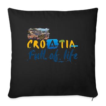 Kroatien Kroatisch Hrvatska Kroaten Kroaten Kroaten - Sofakissenbezug 45 x 45 cm - Schwarz - Vorne