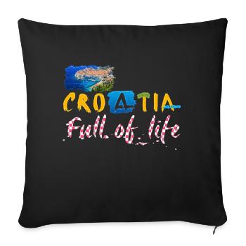 Croatie Croate Hrvatska Croatie Croates Croates Croates - Housse de coussin décorative 45 x 45 cm - noir - Devant