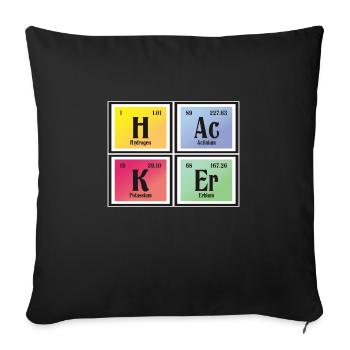 Hacker | Periodic Table of Elements - Sofa pillowcase 17,3'' x 17,3'' (45 x 45 cm) - black - Front