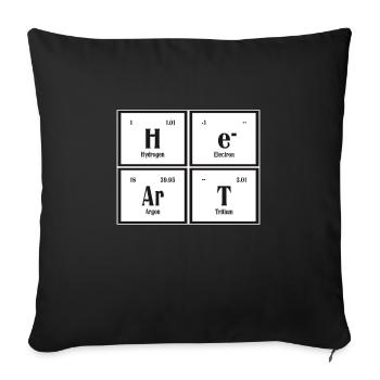 Herz - Periodensystem der Elemente - Sofakissenbezug 45 x 45 cm - Schwarz - Vorne