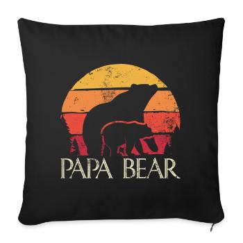 Papa Bear Sunset Logo - Sofa pillowcase 17,3'' x 17,3'' (45 x 45 cm) - black - Front
