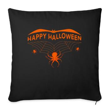 Halloween Chauve-souris Joyeux Halloween - Housse de coussin décorative 45 x 45 cm - noir - Devant
