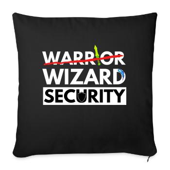 WARRIOR IS WIZARD SECURITY DRAGONS ADVENTURES JDR - Sofa pillowcase 17,3'' x 17,3'' (45 x 45 cm) - black - Front