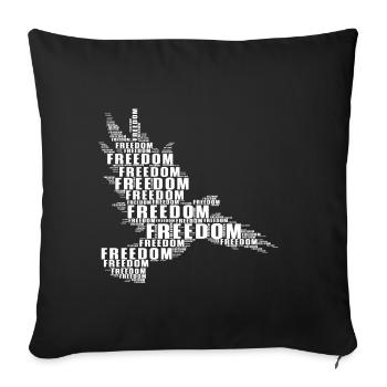 Freedom Peace Peace Eagle Falcon T-Shirt - Housse de coussin décorative 45 x 45 cm - noir - Devant