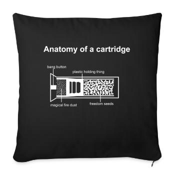 Anatomy of a cartridge funny 2 - Housse de coussin décorative 45 x 45 cm - noir - Devant