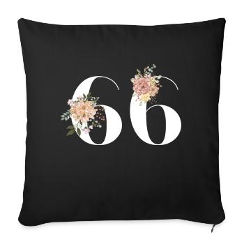 66th anniversary in bloom (Gift of 66 years) - Sofa pillowcase 17,3'' x 17,3'' (45 x 45 cm) - black - Front