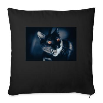 mon drôle de chat - Housse de coussin décorative 45 x 45 cm - noir - Devant