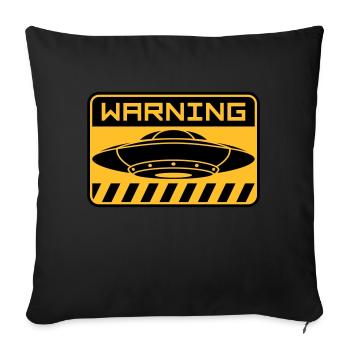 Bouclier d’avertissement volant des OVNIS - Housse de coussin décorative 45 x 45 cm - noir - Devant