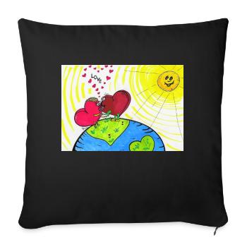 Amour - Housse de coussin décorative 45 x 45 cm - noir - Devant