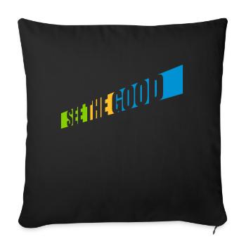voir la bonne citation - Housse de coussin décorative 45 x 45 cm - noir - Devant