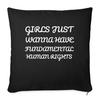 Les filles veulent juste avoir des droits humains fondamentaux - Housse de coussin décorative 45 x 45 cm - noir - Devant
