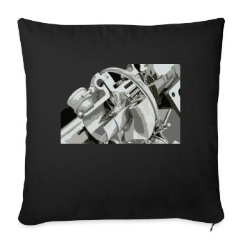 Turbocompresseur pour la voiture et réglage en section transversale - Housse de coussin décorative 45 x 45 cm - noir - Devant