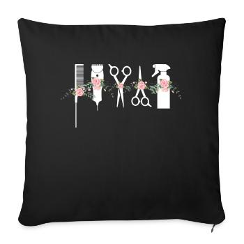 Coiffeur – Spécialiste de la coupe de cheveux - Housse de coussin décorative 45 x 45 cm - noir - Devant
