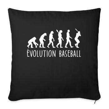 evolution baseball - Housse de coussin décorative 45 x 45 cm - noir - Devant