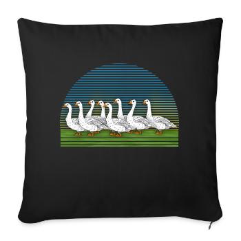 Geese - Sofa pillowcase 17,3'' x 17,3'' (45 x 45 cm) - black - Front