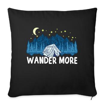 Hiking Camping Camping Outdoor Hiking Tour Hikers - Sofa pillowcase 17,3'' x 17,3'' (45 x 45 cm) - black - Front