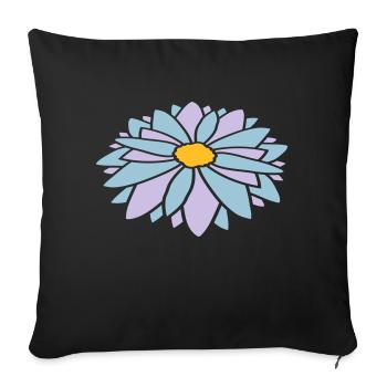 Colorful Pretty Flower Design - Sofa pillowcase 17,3'' x 17,3'' (45 x 45 cm) - black - Front