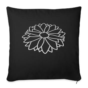 Contour Pretty Flower Design - Sofa pillowcase 17,3'' x 17,3'' (45 x 45 cm) - black - Front
