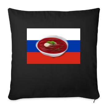 Borschtsch, Russische Suppe - Sofakissenbezug 45 x 45 cm - Schwarz - Vorne