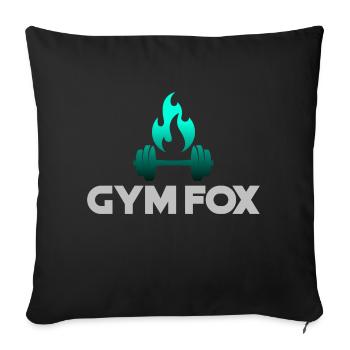 GYM FOX - Motivating Gym and Fitness Designs - Sofa pillowcase 17,3'' x 17,3'' (45 x 45 cm) - black - Front