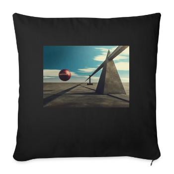 Surreal 3D design - Sofa pillowcase 17,3'' x 17,3'' (45 x 45 cm) - black - Front