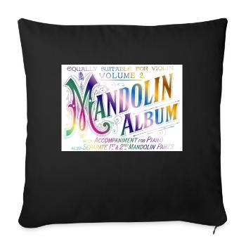 Mandolin Album (Regenbogenfarben) - Sofakissenbezug 45 x 45 cm - Schwarz - Vorne