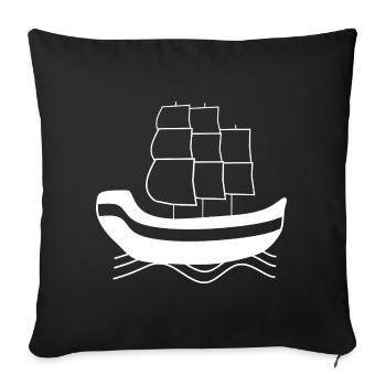 Voilier Allemagne du Nord Marin Capitaine - Housse de coussin décorative 45 x 45 cm - noir - Devant