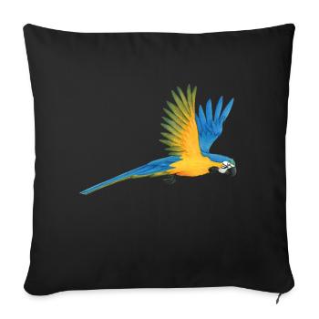 Macaw Parrot - Sofa pillowcase 17,3'' x 17,3'' (45 x 45 cm) - black - Front