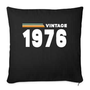 millésime 1976 - Housse de coussin décorative 45 x 45 cm - noir - Devant