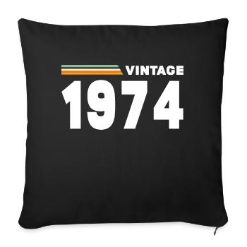 vintage 1974 - Sofa pillowcase 17,3'' x 17,3'' (45 x 45 cm) - black - Front