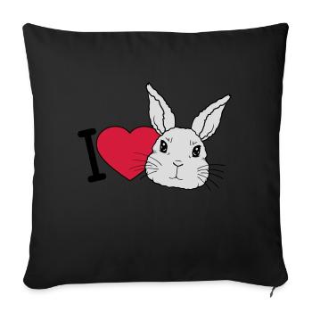 I love bunnys Logo - Sofa pillowcase 17,3'' x 17,3'' (45 x 45 cm) - black - Front