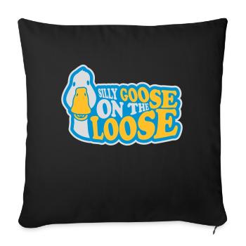 goose on the loose - Sofa pillowcase 17,3'' x 17,3'' (45 x 45 cm) - black - Front