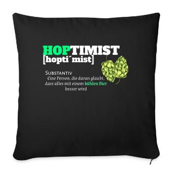 Bier Motiv Party Spruch Duden Übersetzung - Sofakissenbezug 45 x 45 cm - Schwarz - Vorne