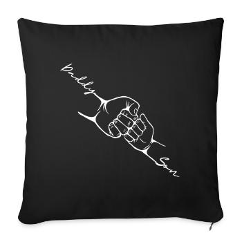 Father Child Matching Punch Fist Bump - Sofa pillowcase 17,3'' x 17,3'' (45 x 45 cm) - black - Front